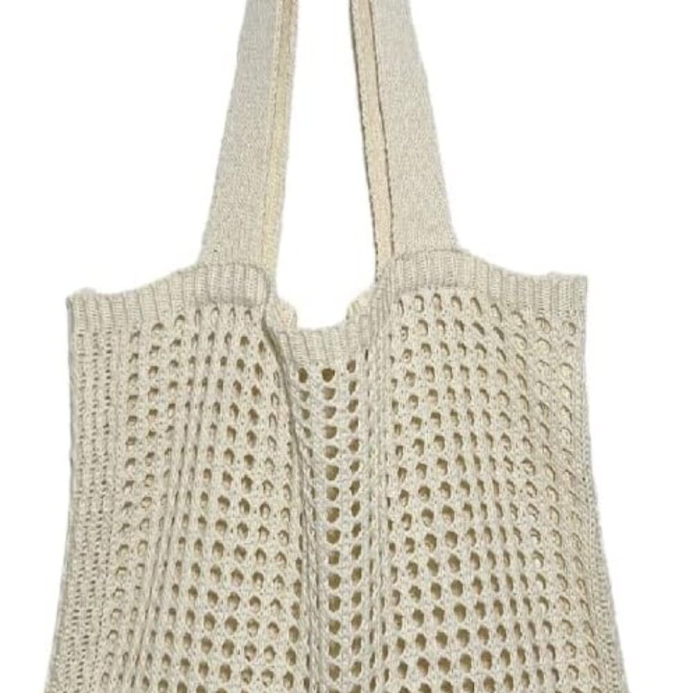 Crochet Tote Bag Small Women Beach Bag Polyester Urban Casual
